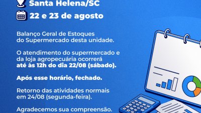 Santa Helena/SC dias 22 e 23/08