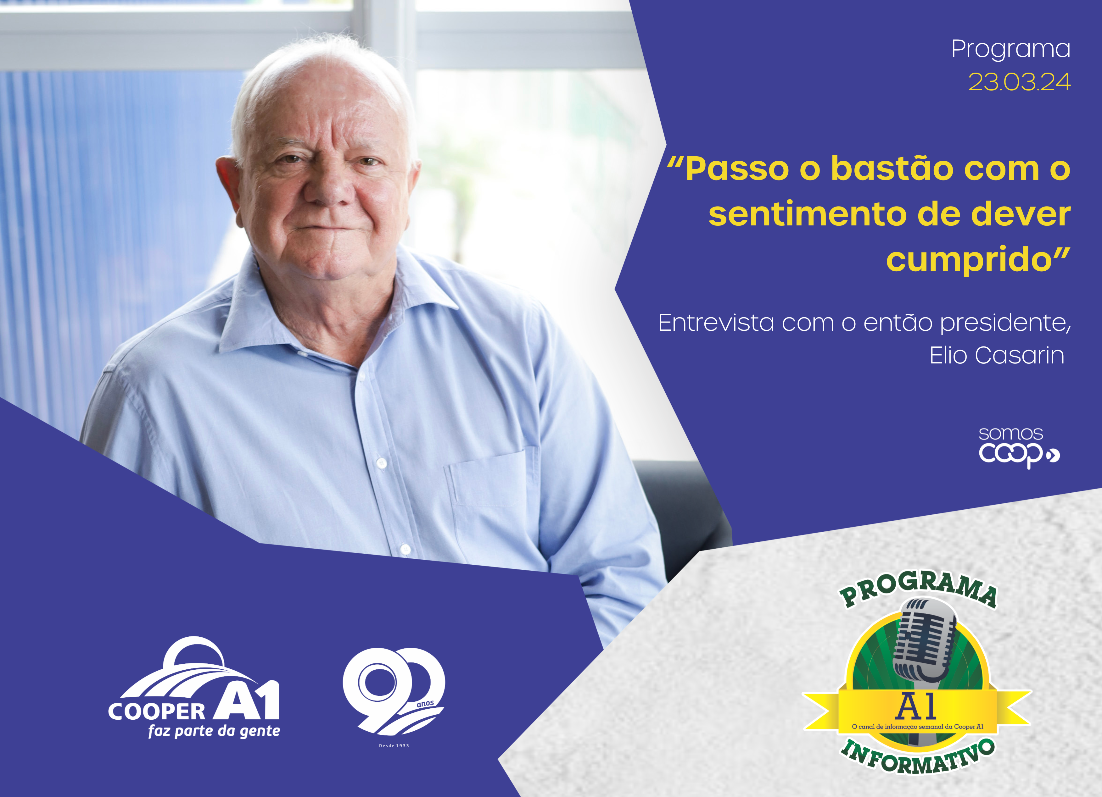 INFORMATIVO A1 23.03.24: "Passo o bast&atilde;o com o sentimento de dever cumprido"