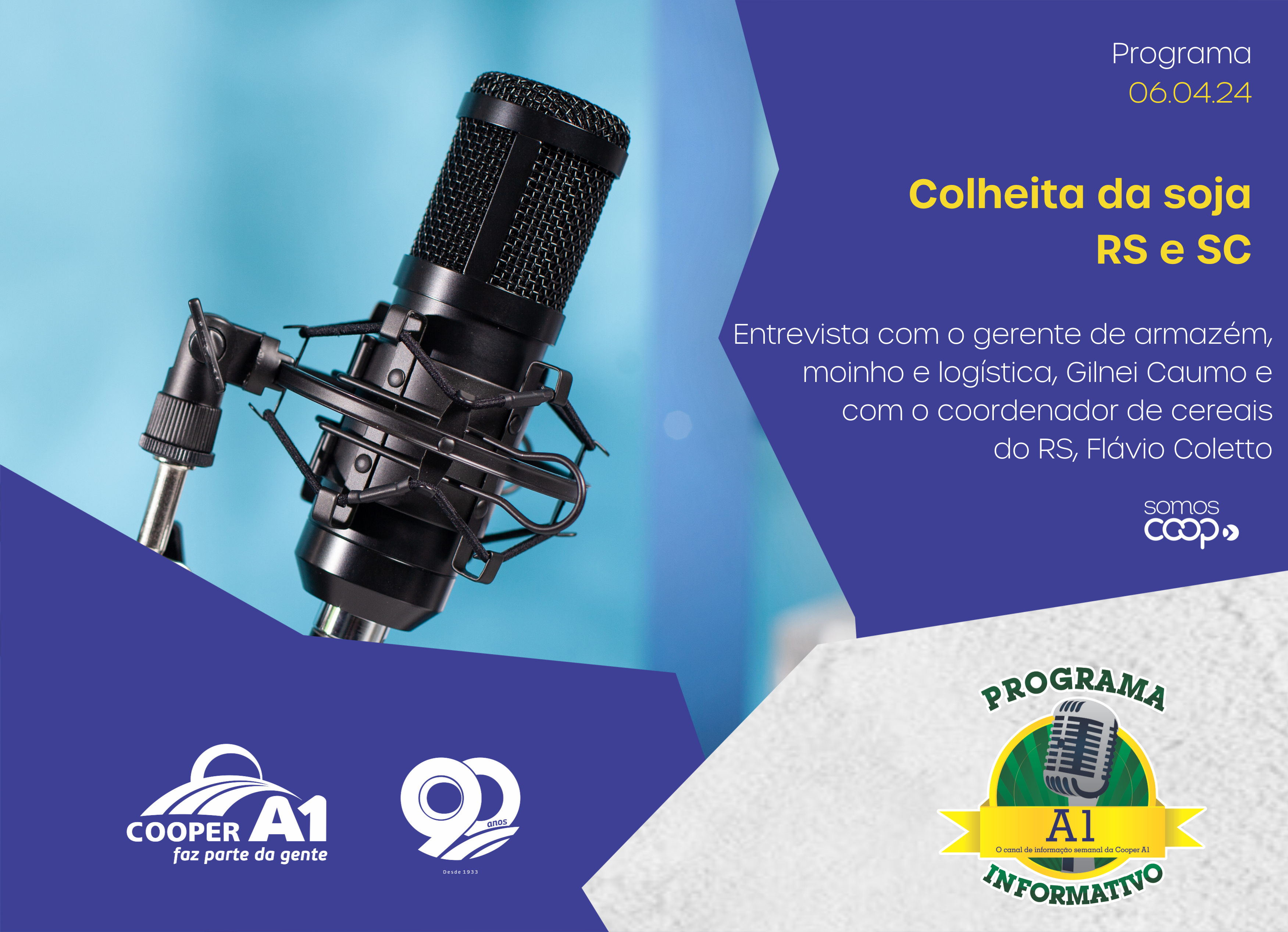 INFORMATIVO A1 06.04.24: Colheita da soja RS e SC